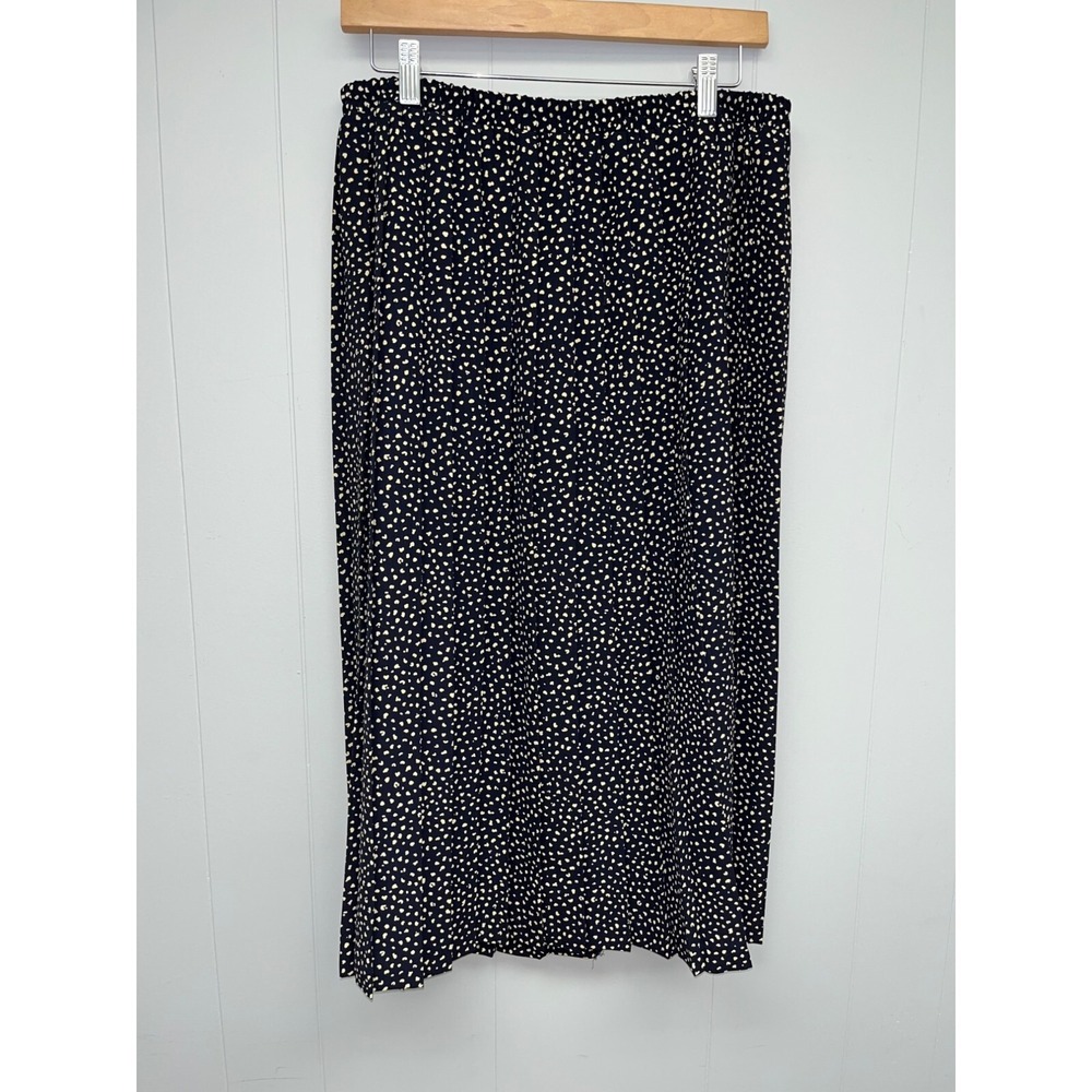 Leslie Fay Dresses Womens Pleated Skirt Elastic Waist Size 16 Black‎